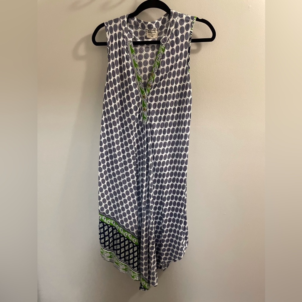 Polka Dot Midi Dress with Green Accents